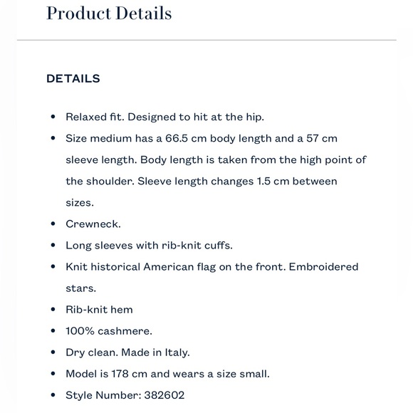 Ralph Lauren 100% cashmere SMALL Purple Label USA Flag Knit Sweater in Navy - Picture 5 of 14